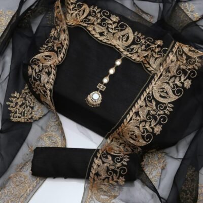RAW-SILK SHIRT WITH ATTRACTIVE FANCY RANDOM NECKLINE