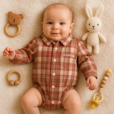 Boys Handmade Cotton Romper