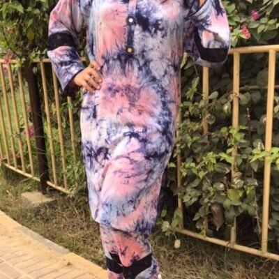 Marina 2-Piece Stitched Suit | Elegant Tie & Dye Design