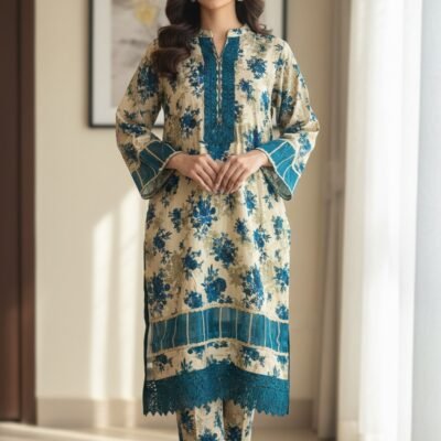 Beige & Teal floral Cor-ord